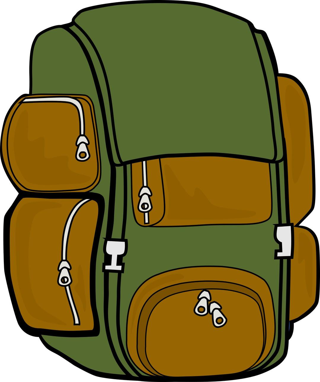Backpack (Green/Brown) png transparent