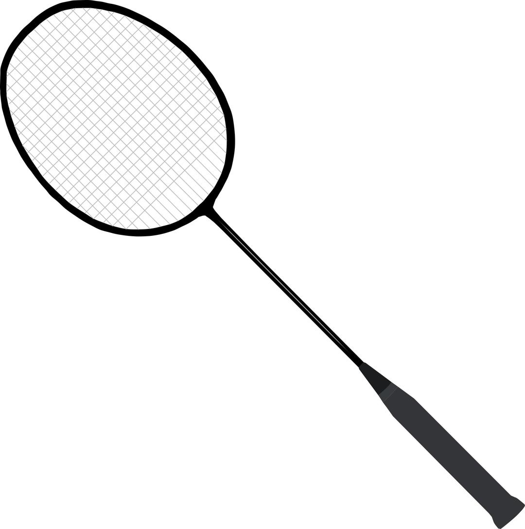 Badminton racket (with strings) png transparent