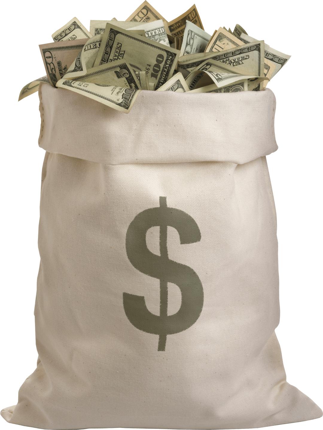 Bag Full Of Dollars Money png transparent