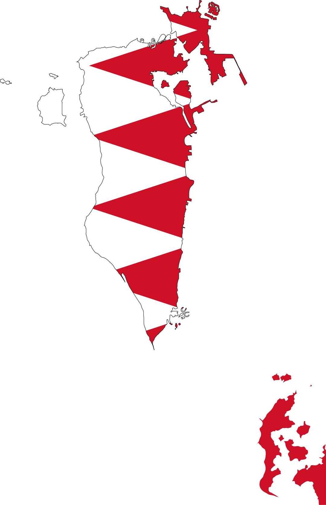 Bahrain Map Flag png transparent