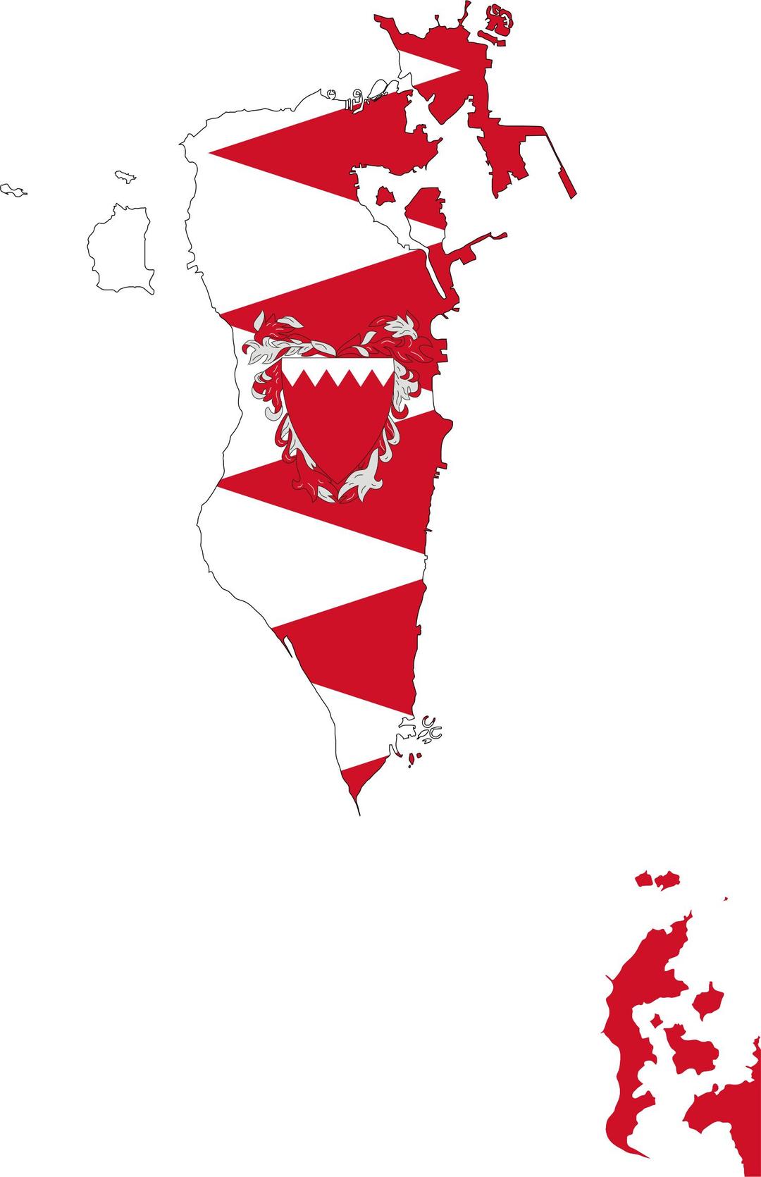 Bahrain Map Flag With Coat Of Arms png transparent