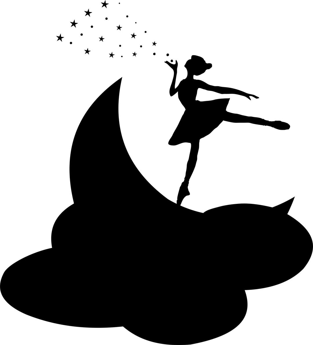 Ballerina On The Moon Silhouette png transparent