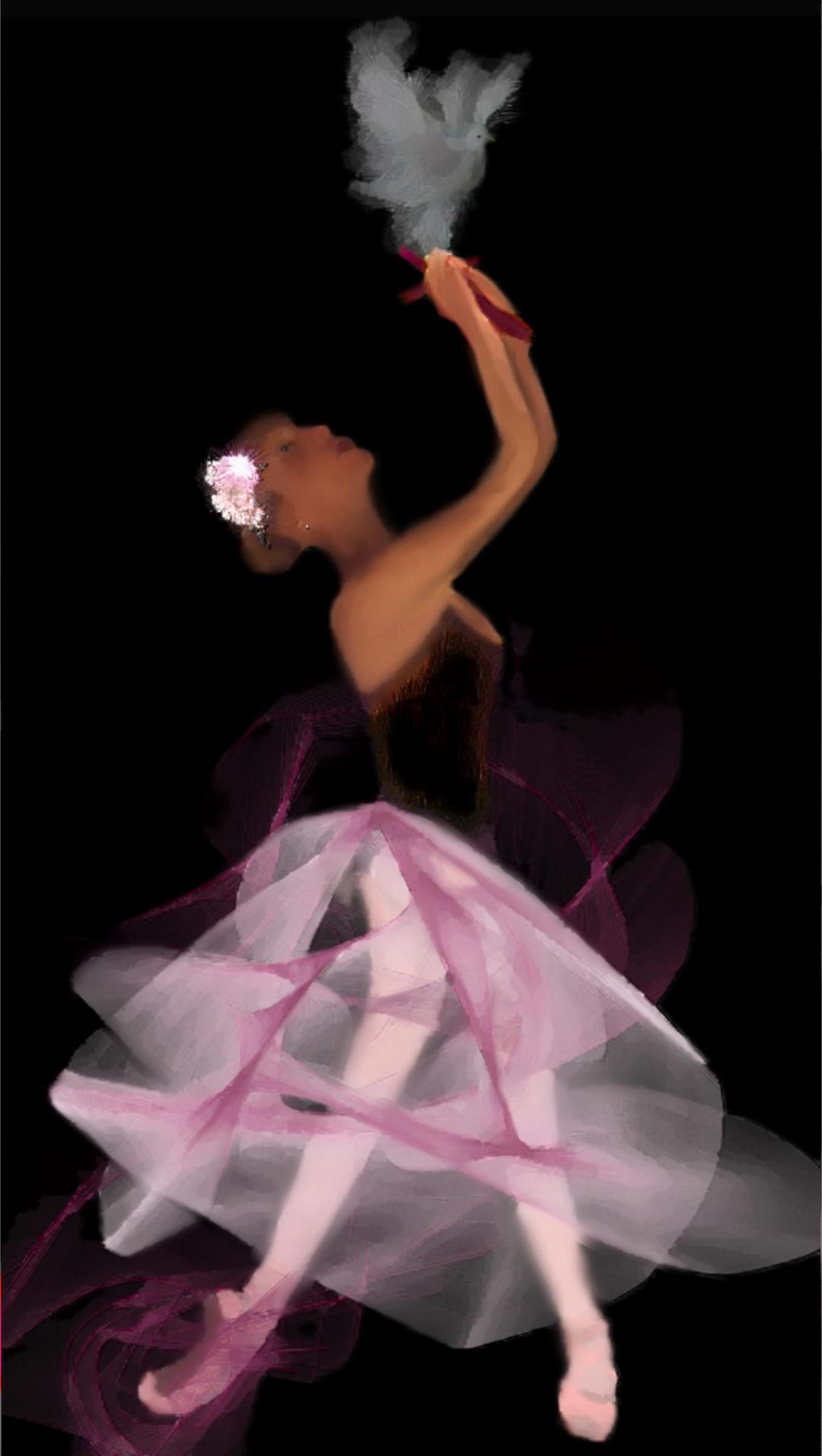 Ballet Pink Painted Oil Pastel Dove Ballerina Suite png transparent