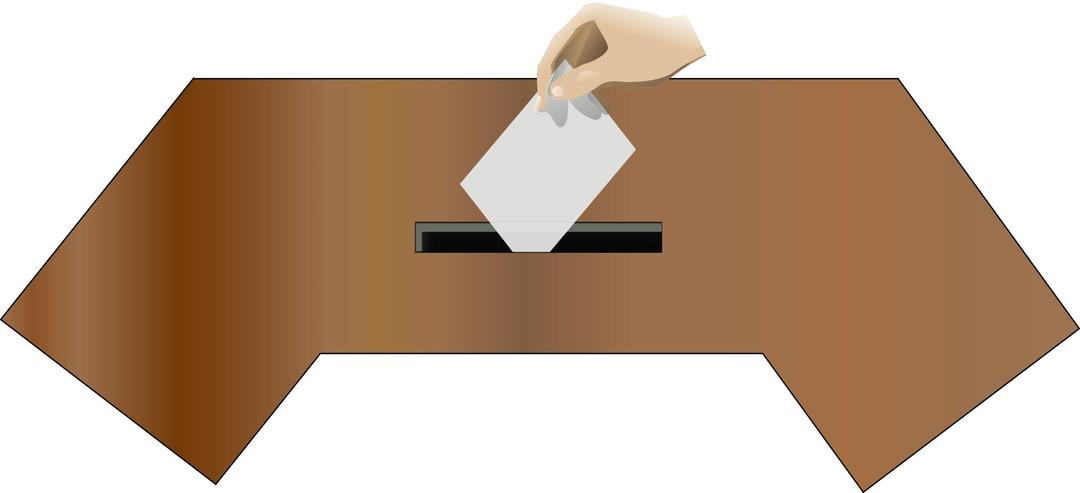 Ballot box front with hand png transparent