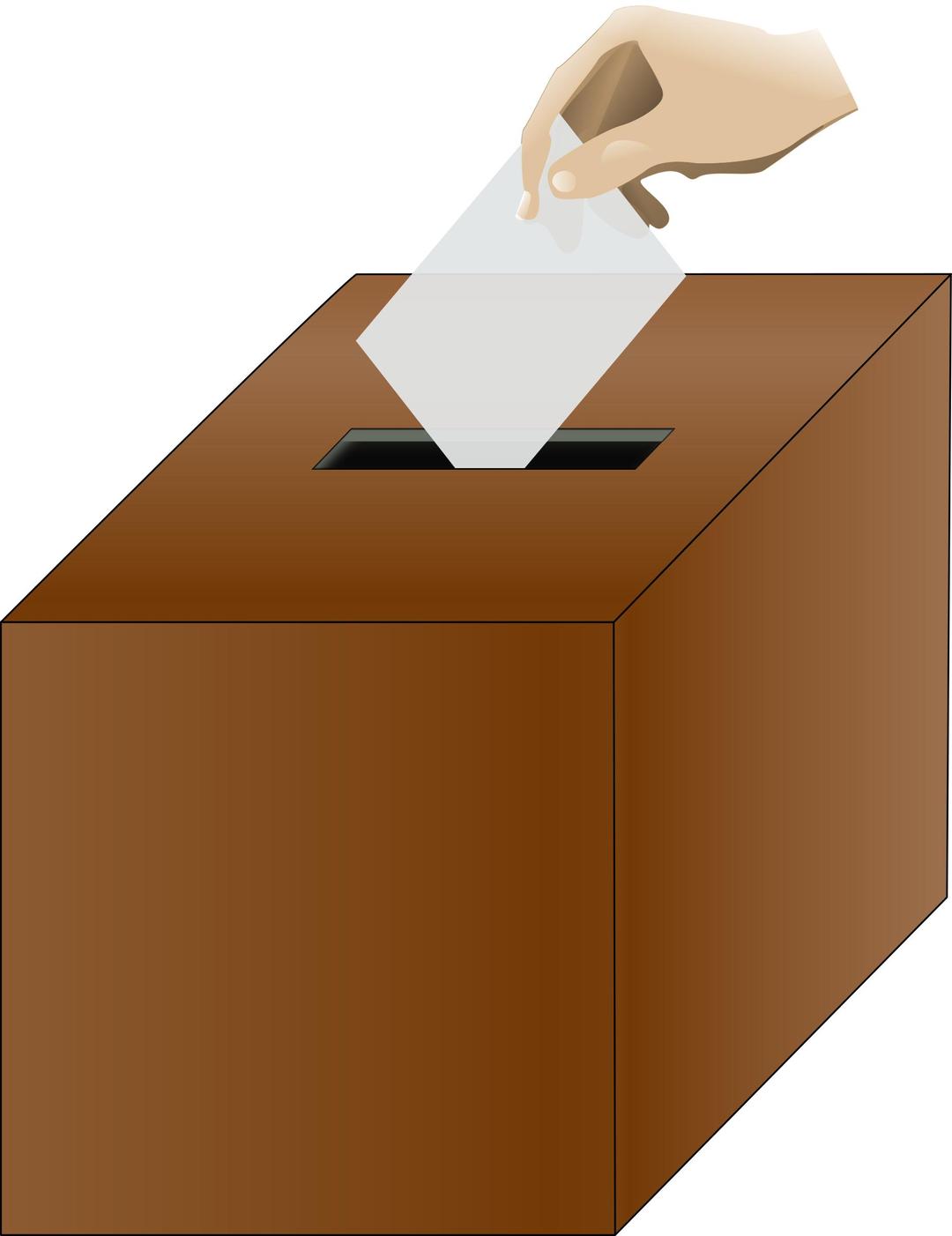 Ballot box isometric with hand png transparent