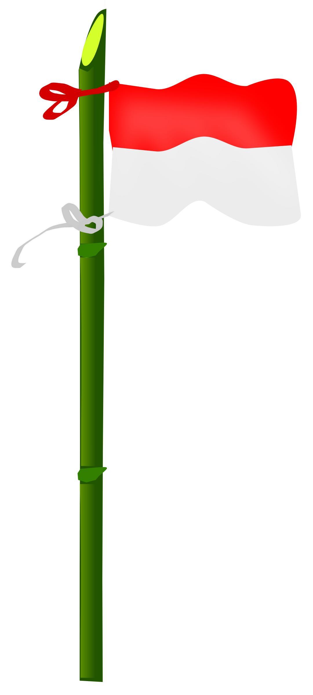 Bamboo and Indonesian flag png transparent