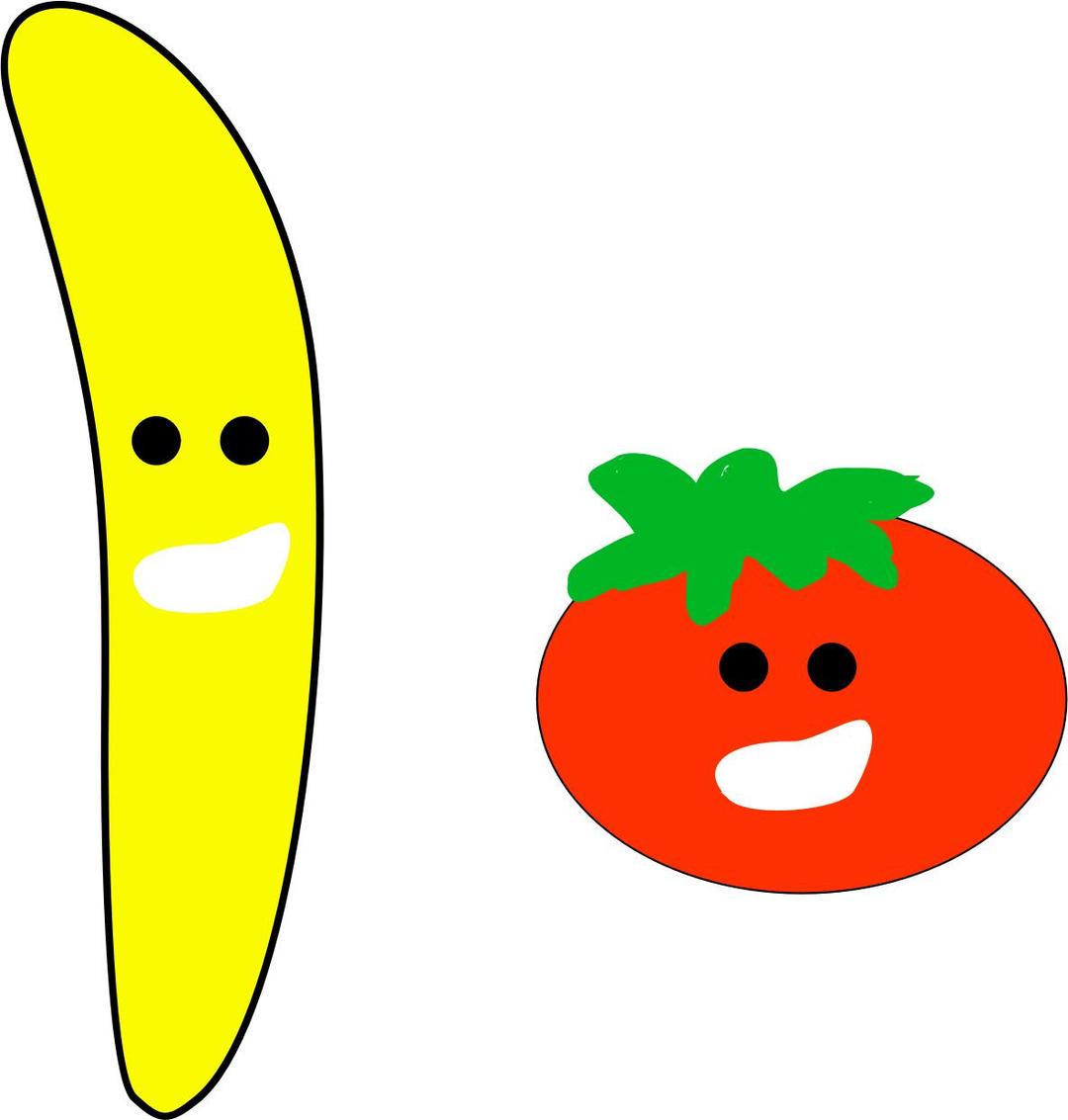 Banana and Tomato  png transparent