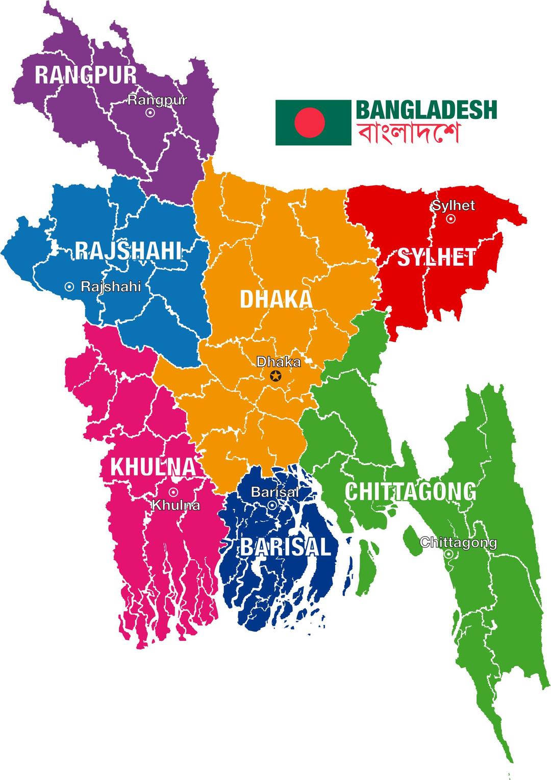 Bangladesh Political Map png transparent
