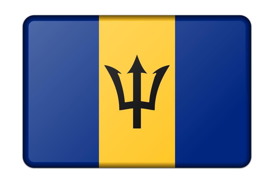Barbados flag (bevelled) png transparent