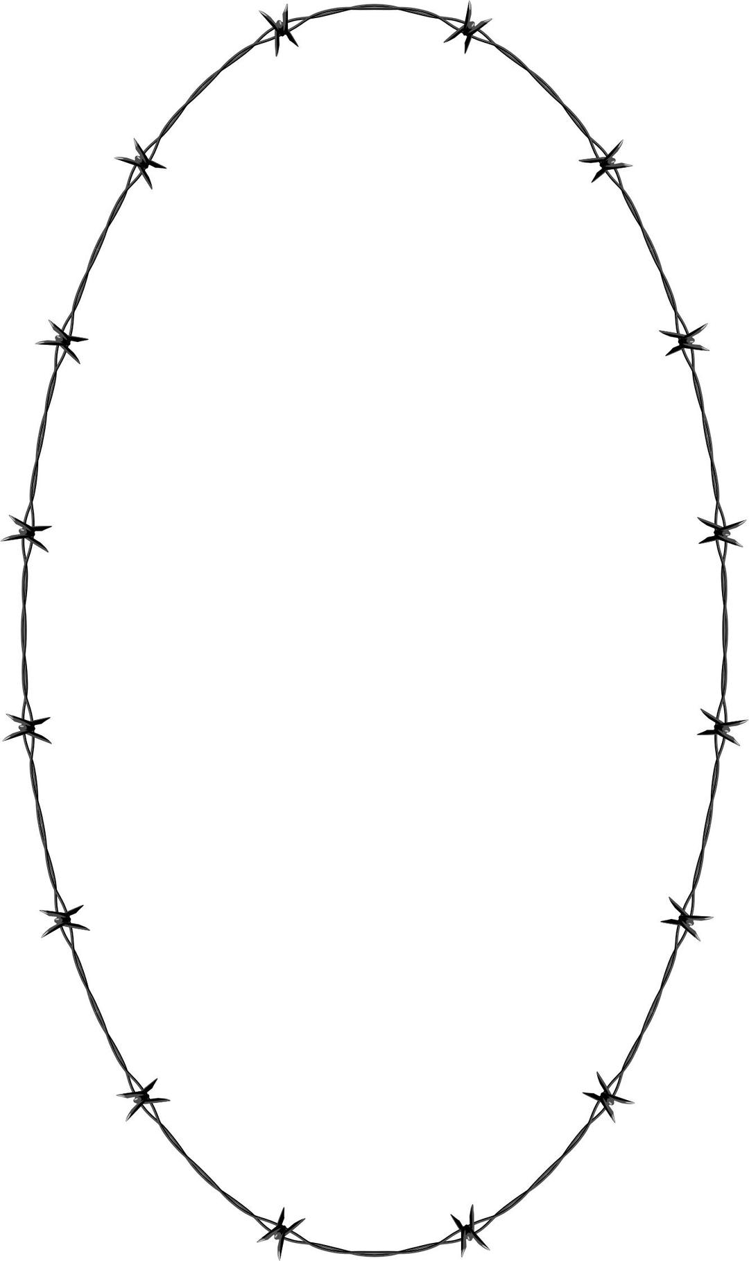 Barbed Wire Ellipse Frame Border png transparent