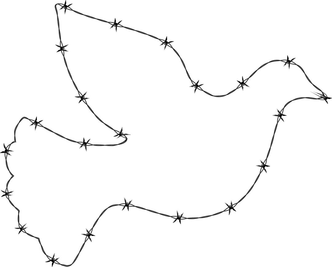 Barbed Wire Peace Dove png transparent