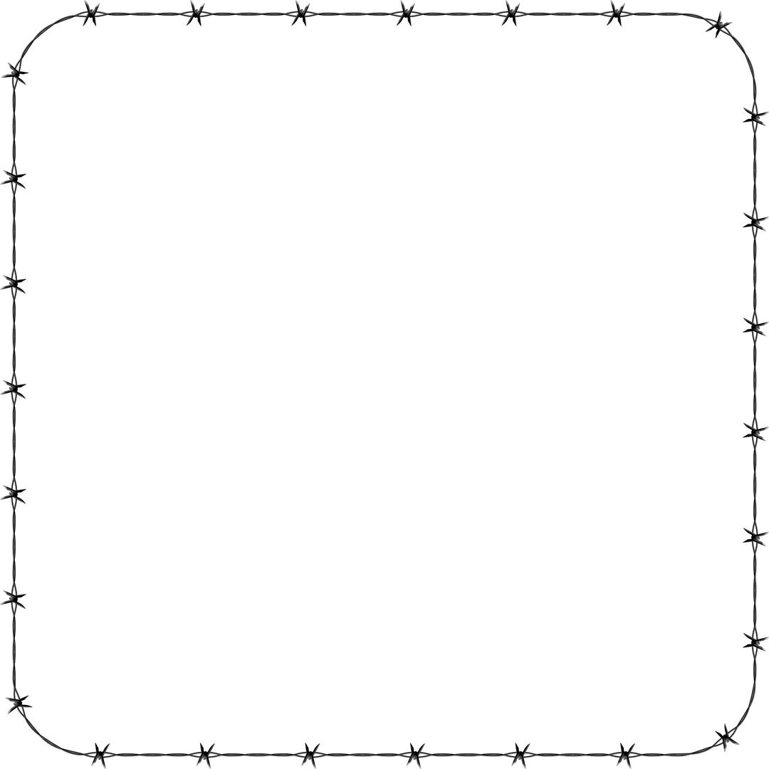 Barbed Wire Rounded Square Frame Border png transparent