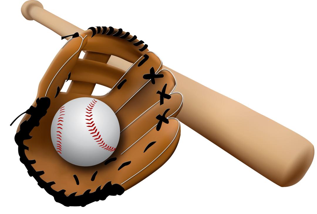 Baseball Glove and Bat png transparent