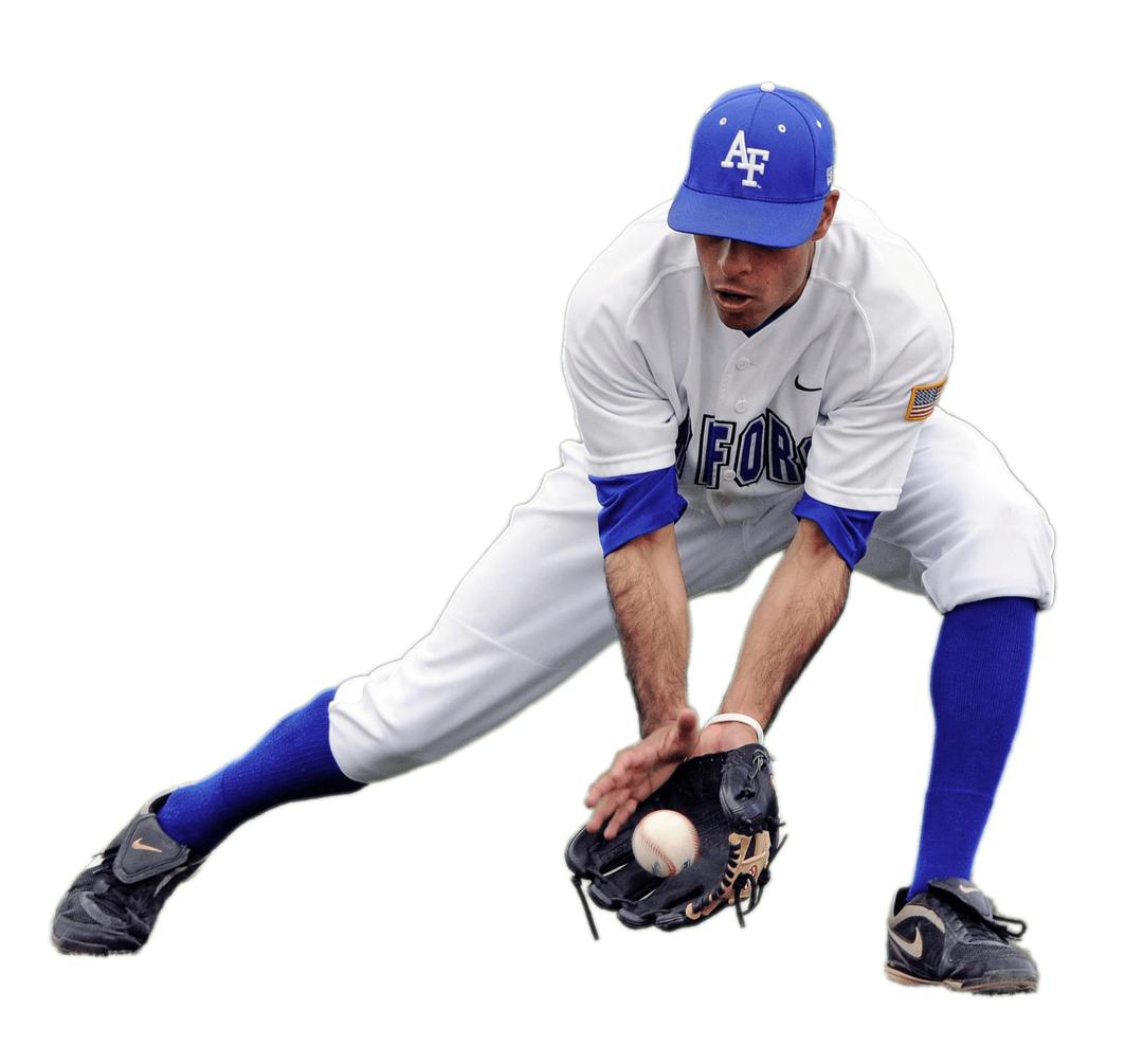 Baseball Player Catching Low Ball png transparent