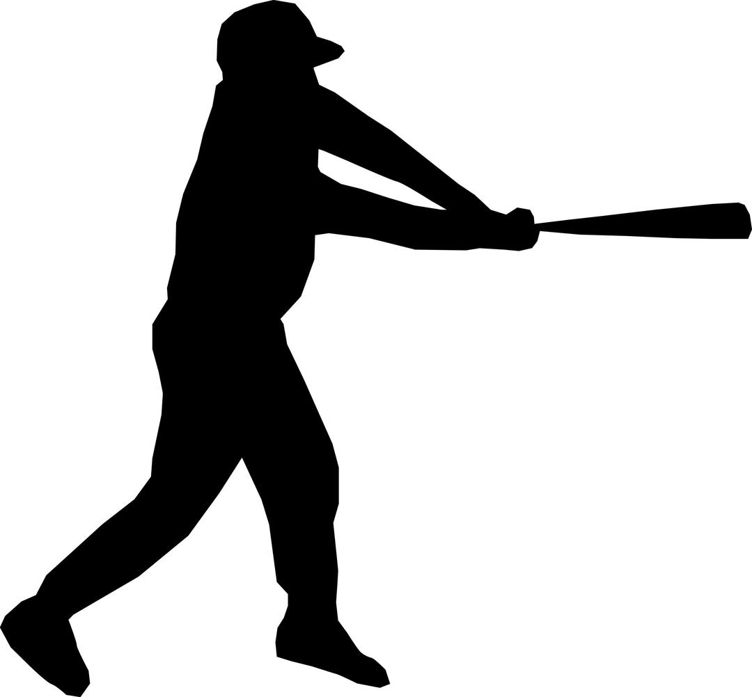 Baseball player silhouette png transparent