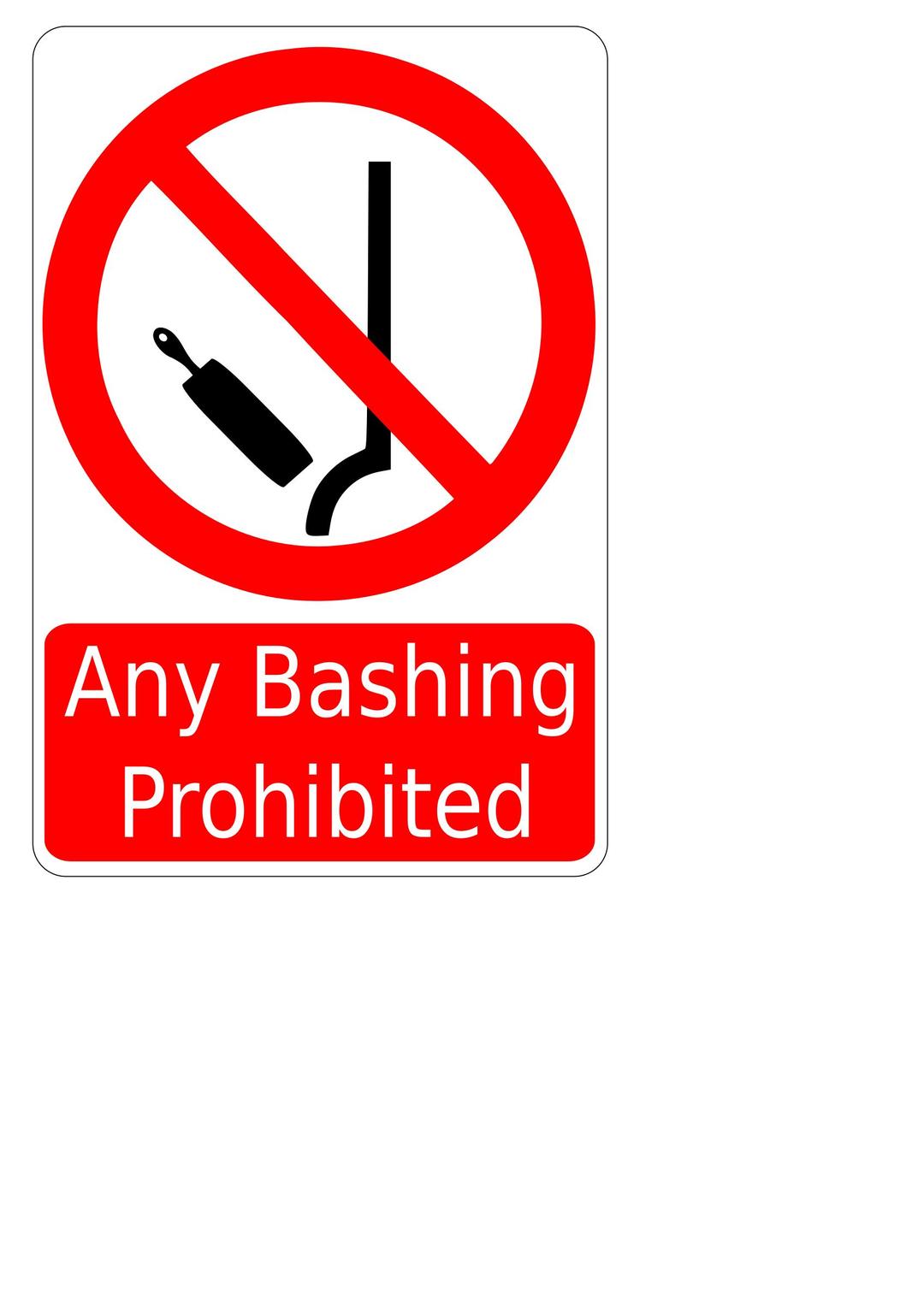 Bashing Prohibited Sign png transparent