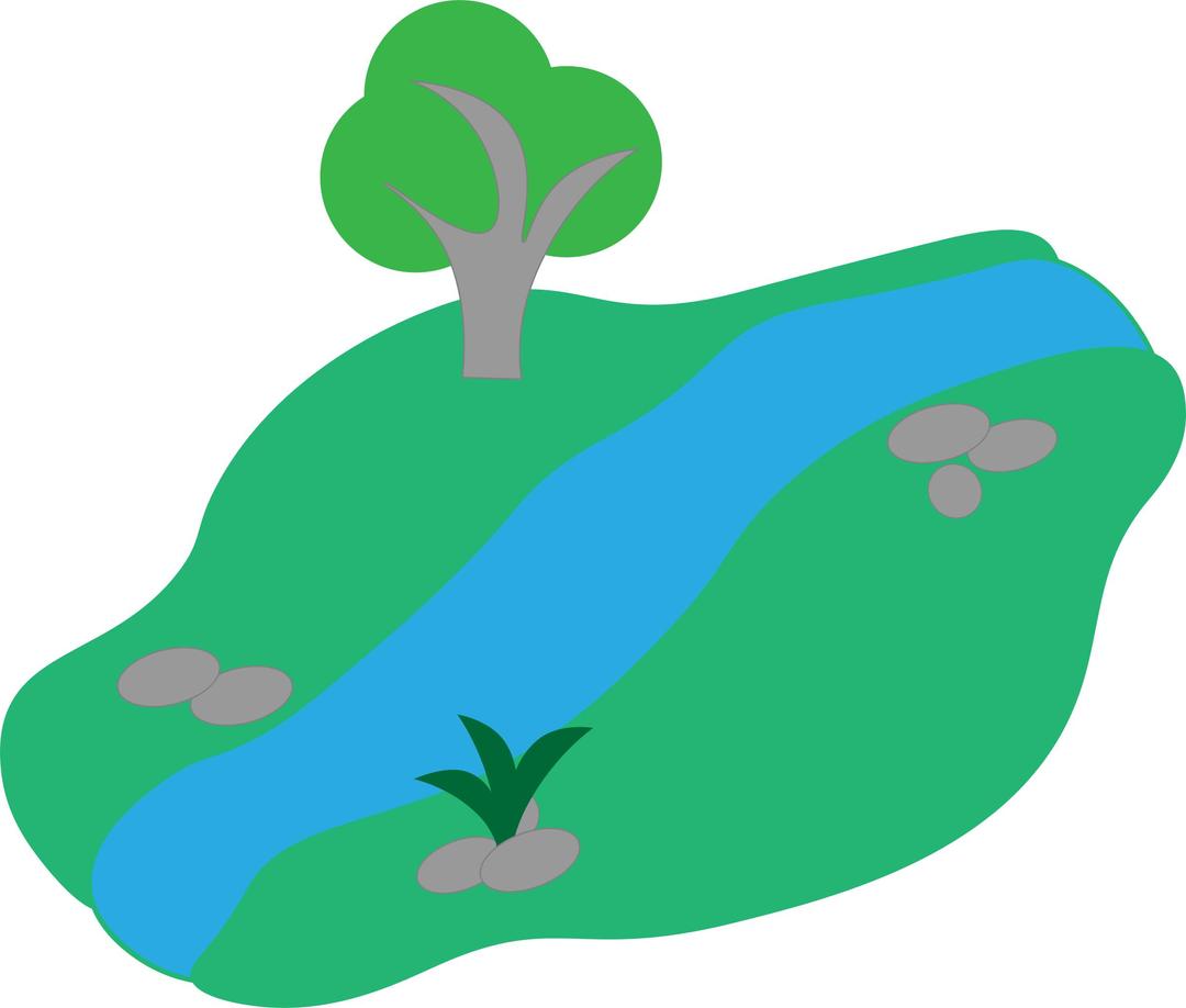 Basic Stream with Basic Tree png transparent