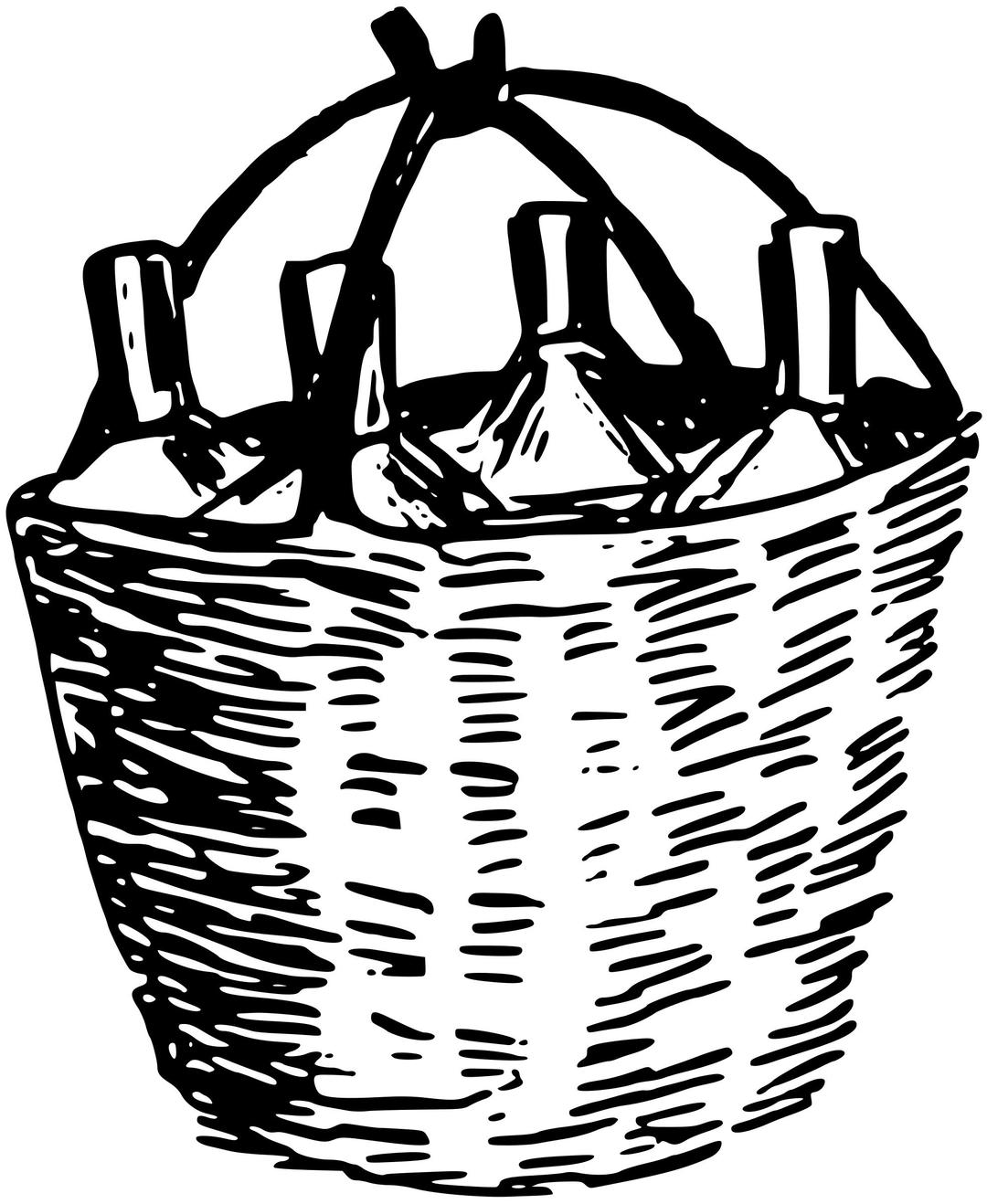 Basket of bottles png transparent