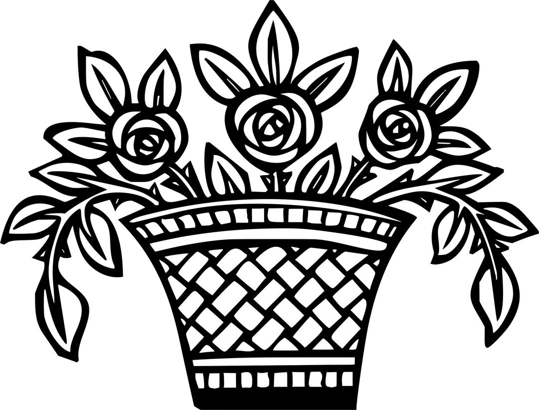 Basket of flowers 3 png transparent