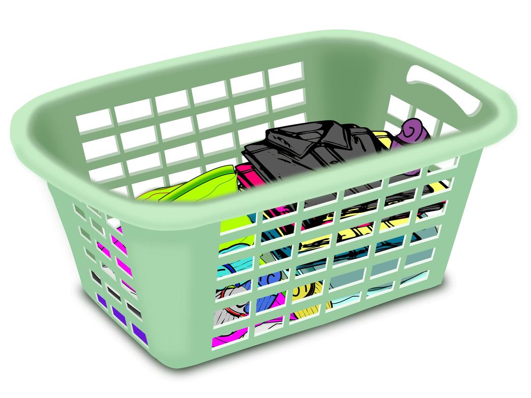 Basket With Folded Laundry png transparent