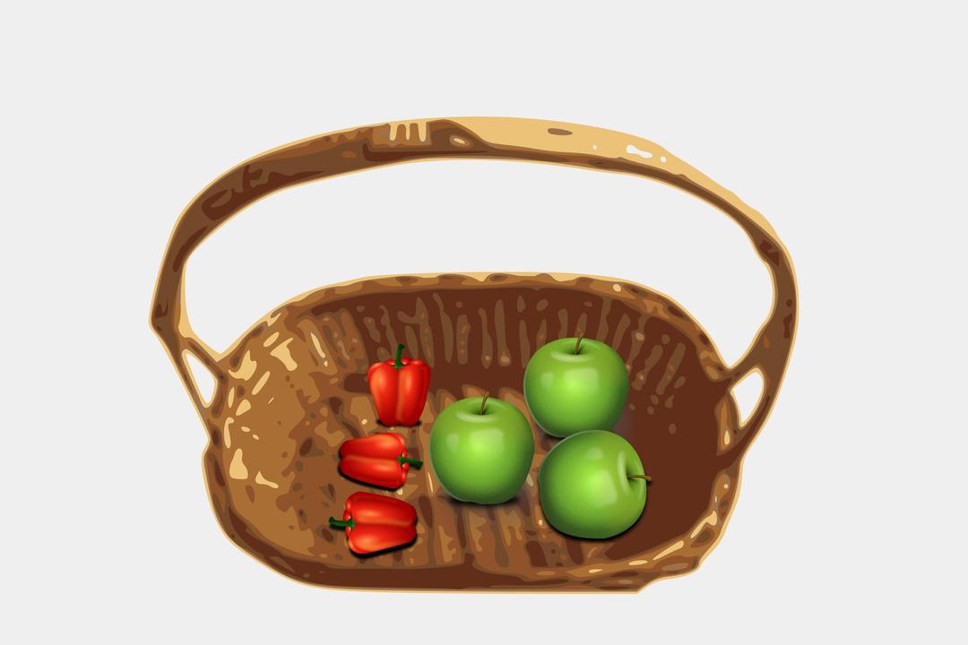 basket with fruit png transparent