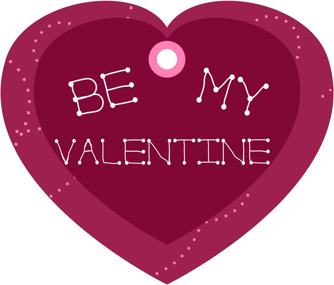 Be My Valentine Heart Shaped Gift Tag png transparent
