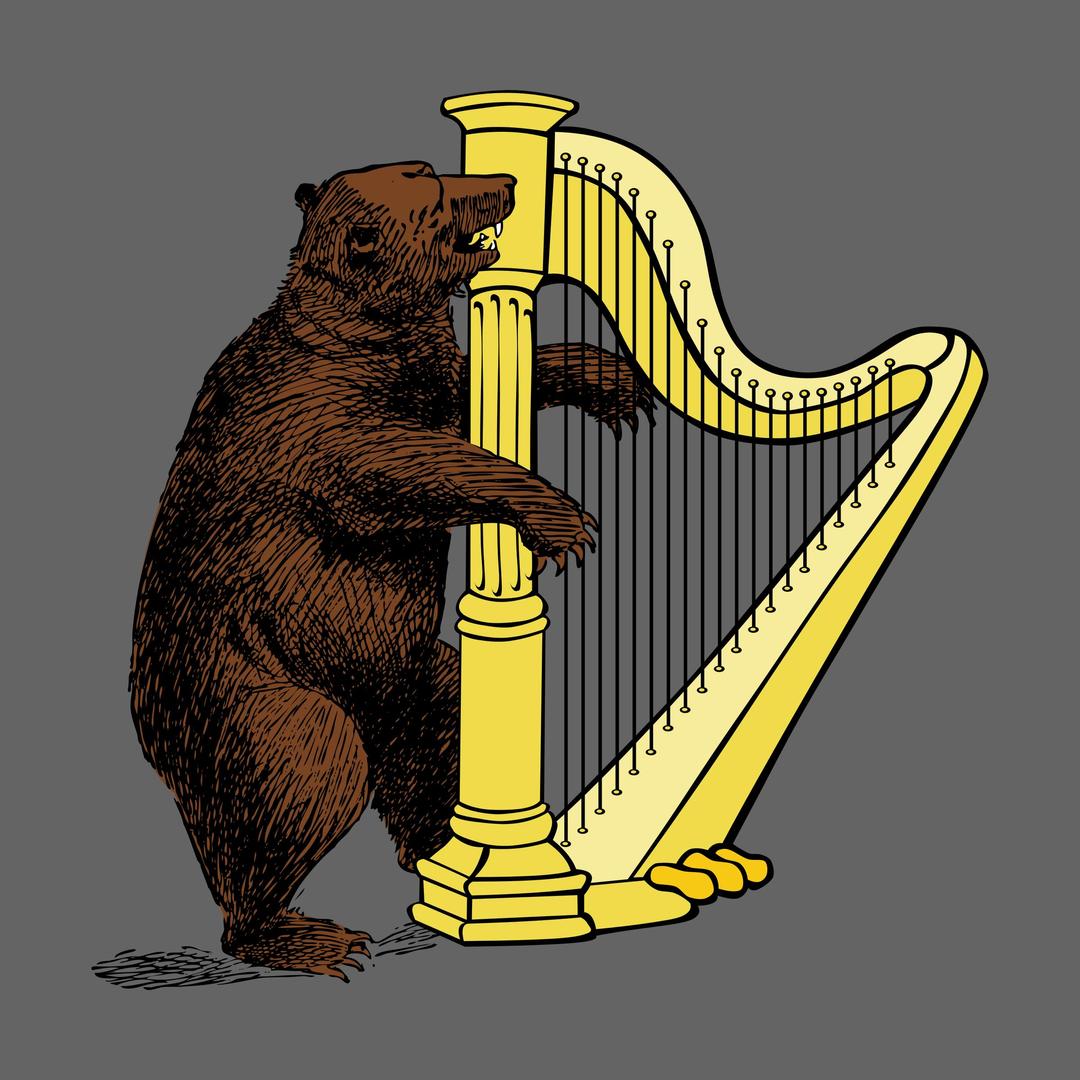 bear and harp png transparent