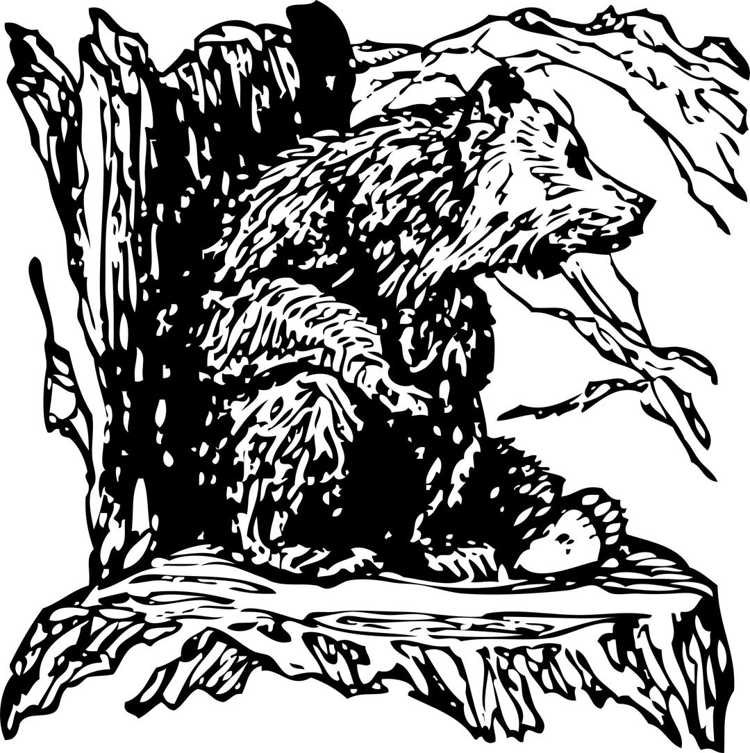 bear on a stump png transparent
