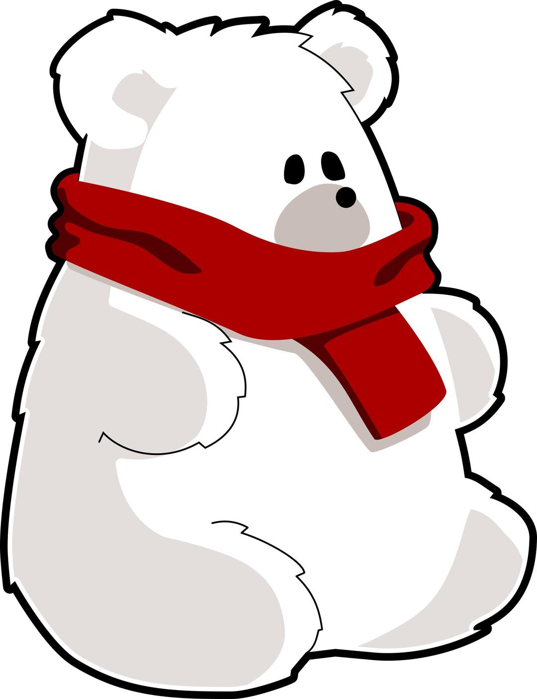 bear with red scarf png transparent