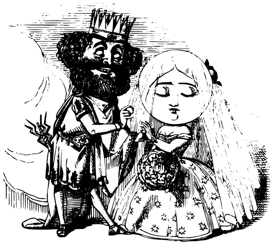 Bearded king and princess png transparent