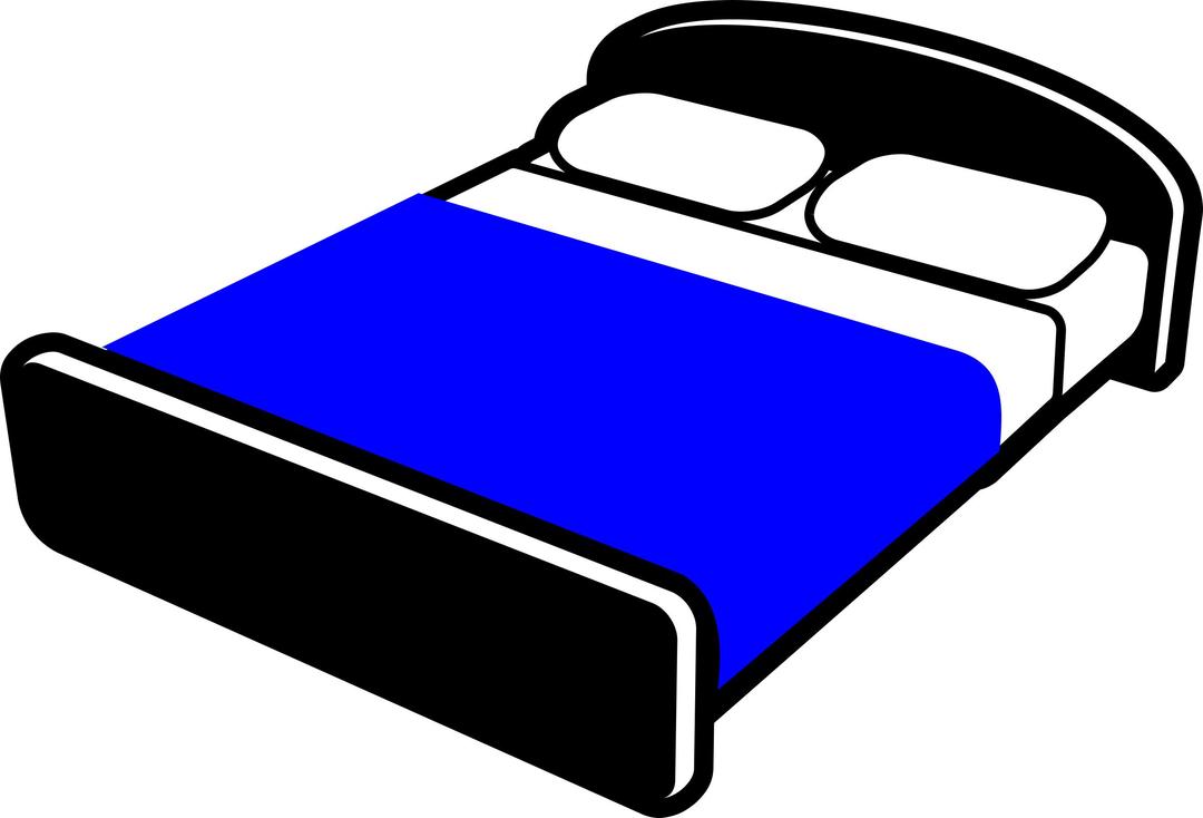 Bed with blue blanket png transparent