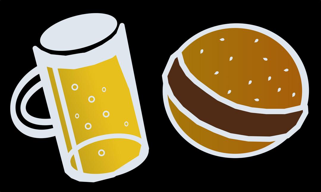 Beer and Hamburger png transparent