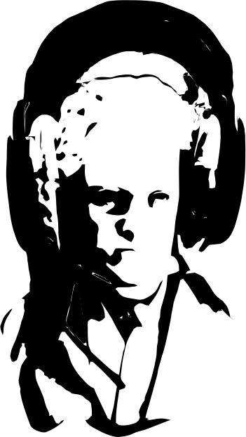 Beethoven with headphones png transparent