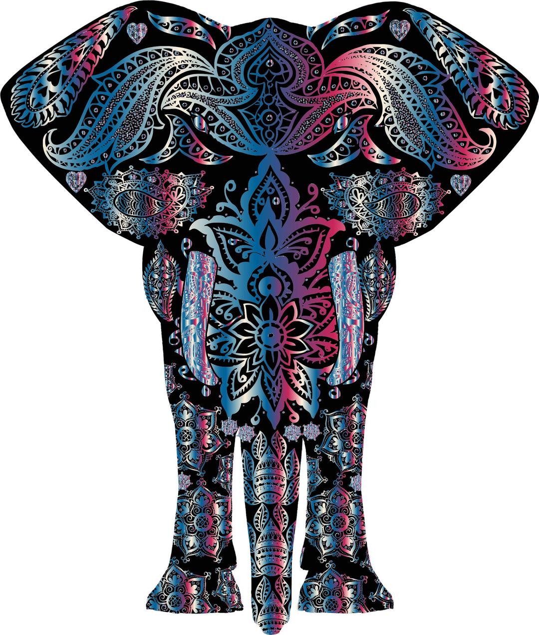 Bejeweled Floral Pattern Elephant png transparent