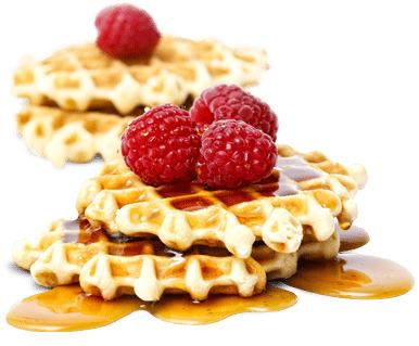 Belgian Waffle With Berries and Syrup png transparent