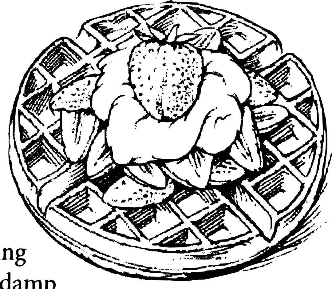 Belgian waffles with strawberry png transparent