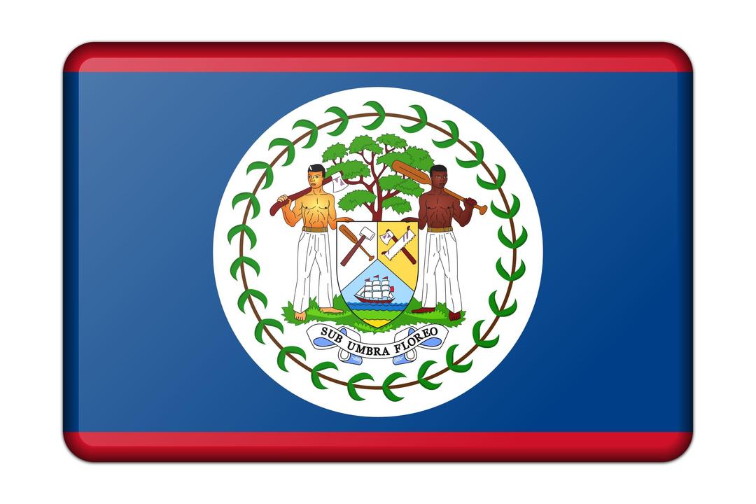 Belize flag (bevelled) png transparent