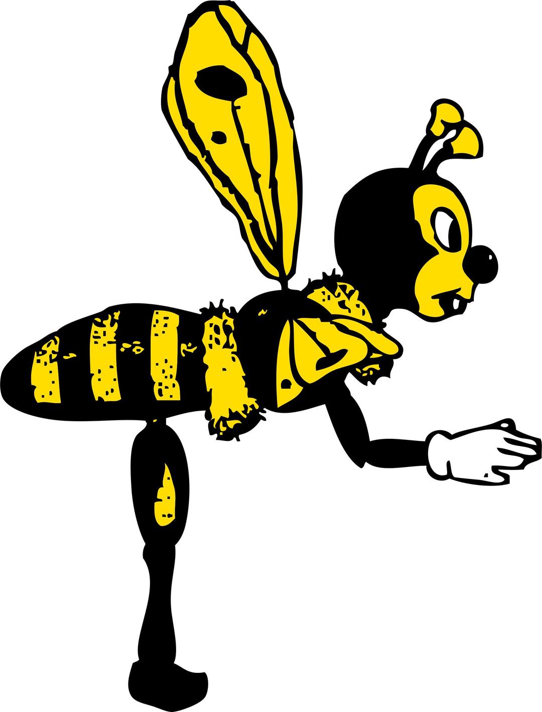 bending bee from side png transparent