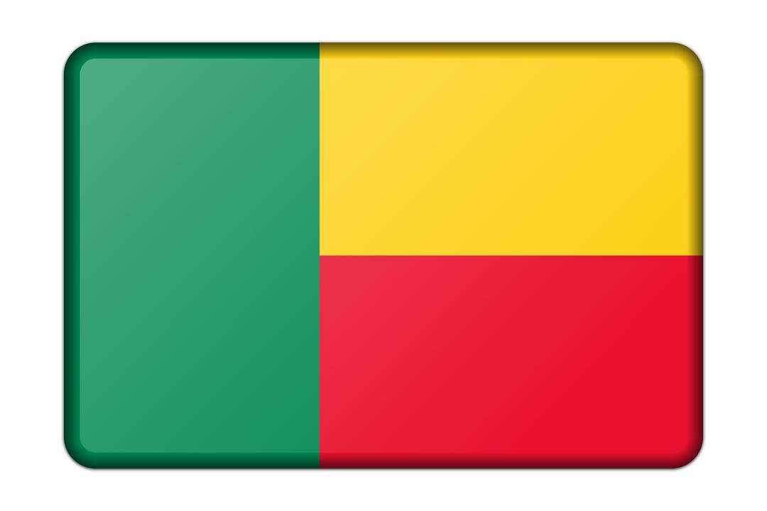 Benin flag (bevelled) png transparent