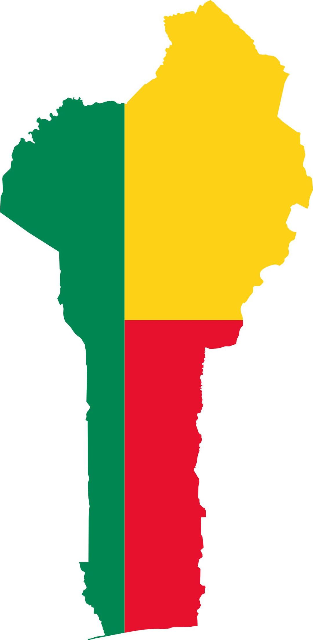 Benin Flag Map png transparent