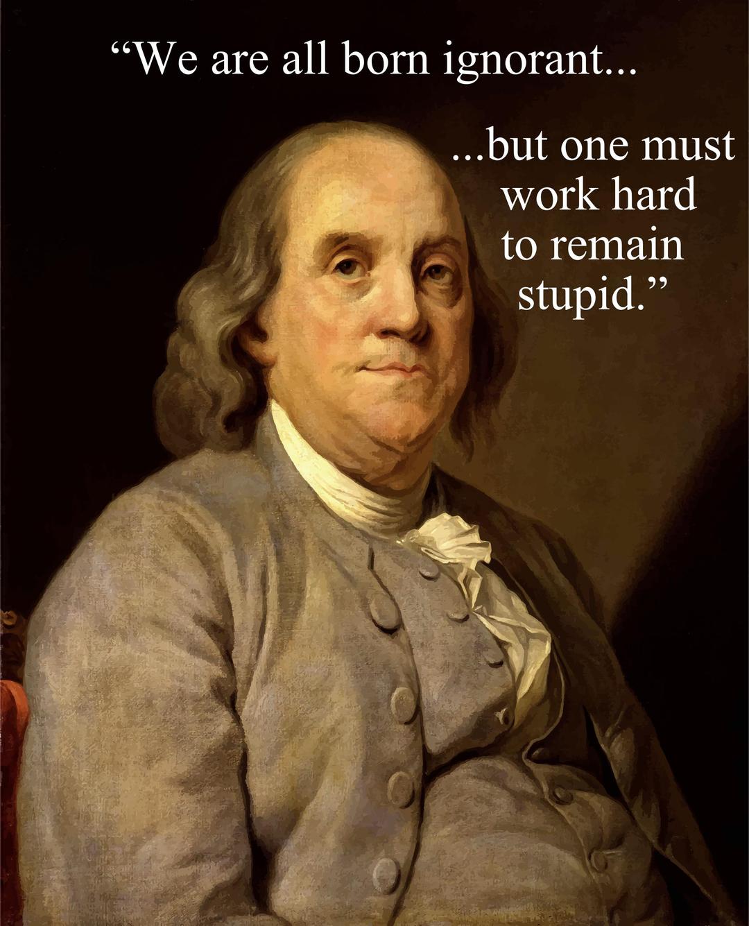 Benjamin Franklin Quote png transparent