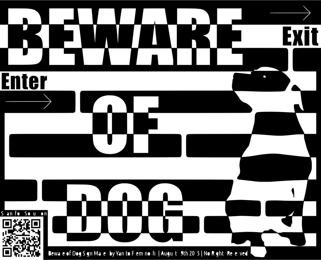 Beware of Dog Maze Sign png transparent