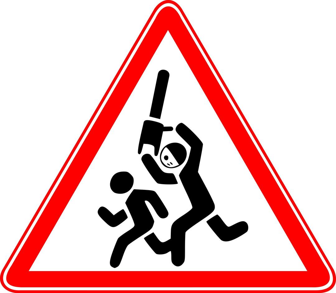 Beware of maniacs sign png transparent