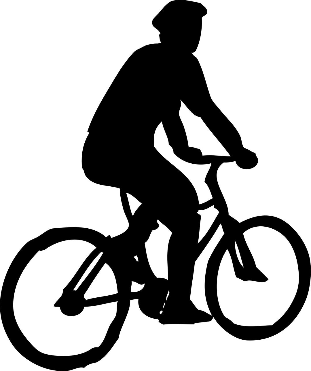 Bicyclist Sillouette png transparent