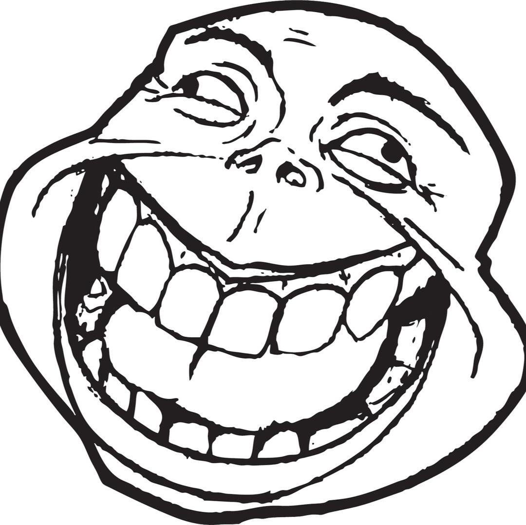 Big Open Mouth Troll Face png transparent