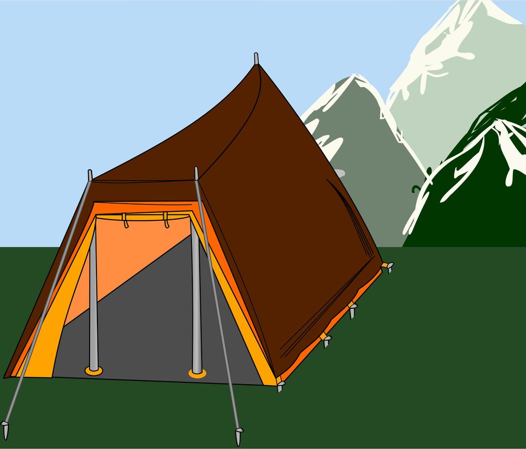Big tent with three sticks png transparent
