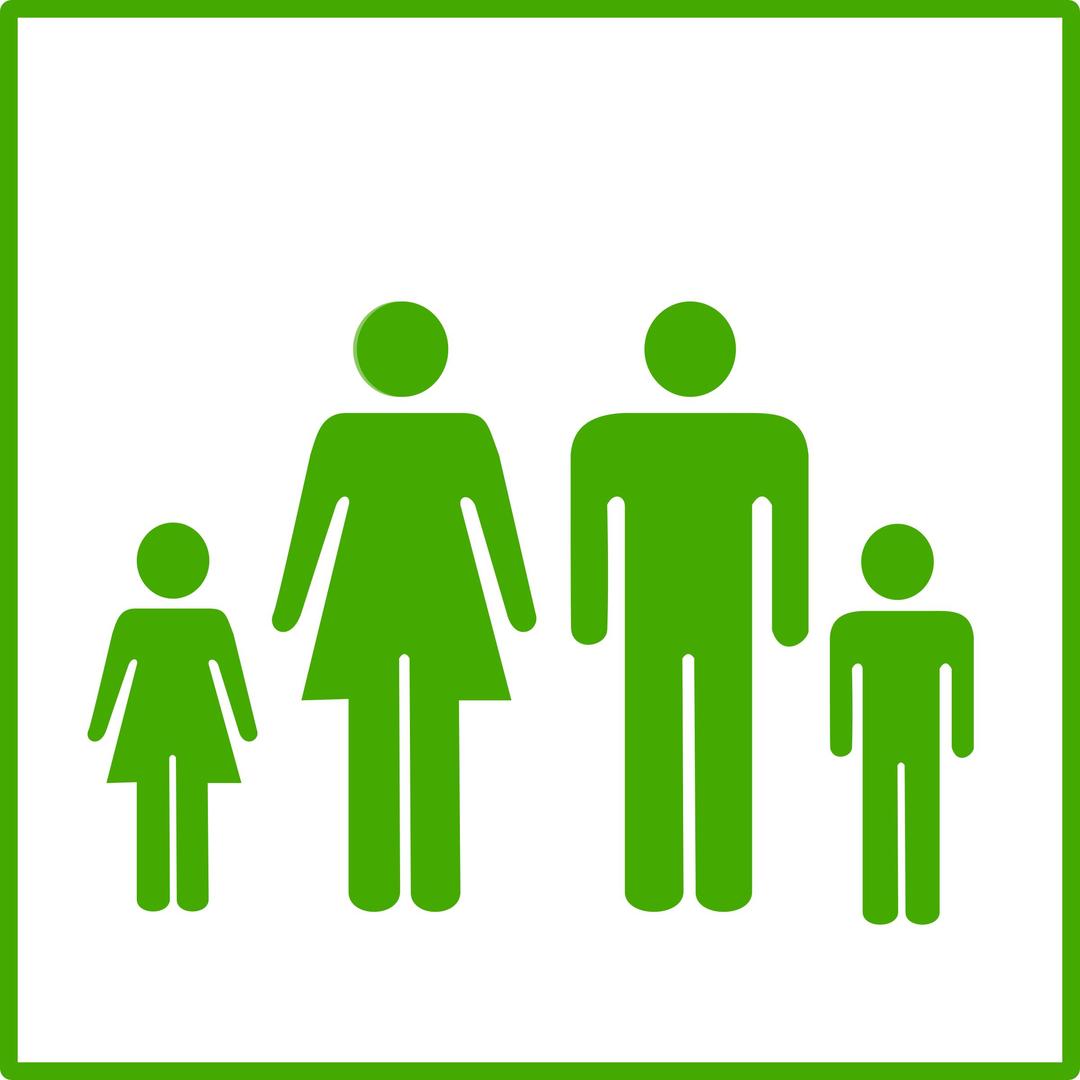 Bigheaded eco green family icon png transparent
