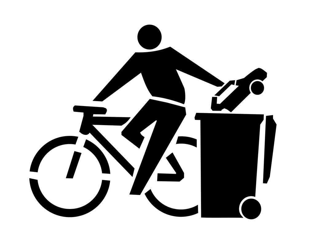 Bike to the people. Car to the trash. png transparent