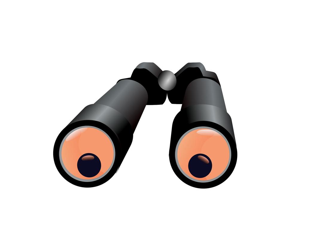 Binoculars with spying eyes png transparent