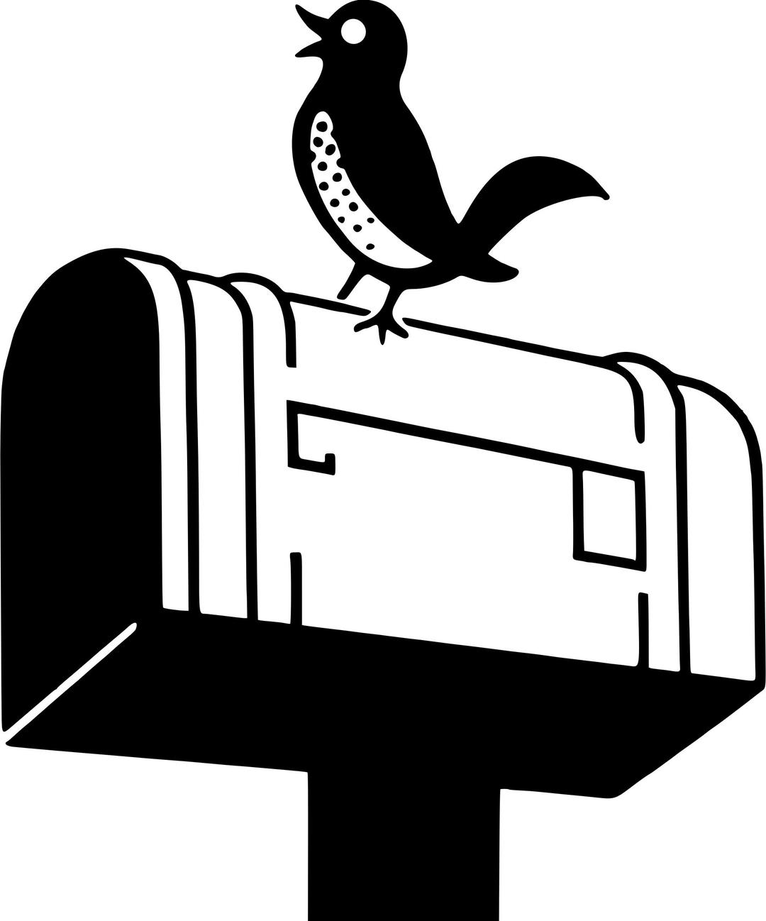 Bird on a mailbox png transparent